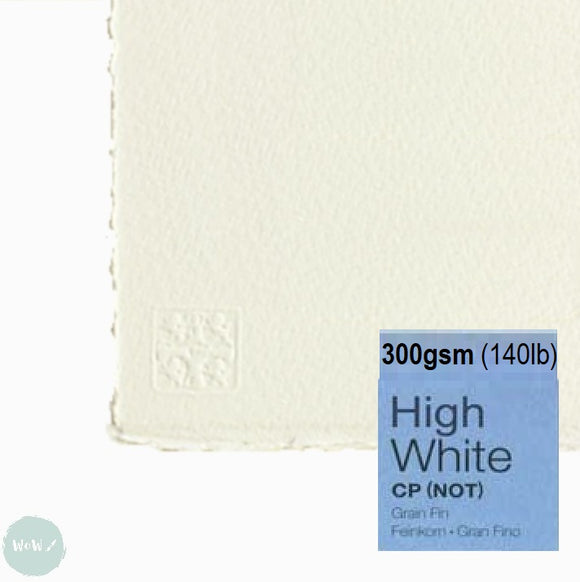 WATERCOLOUR PAPER - Saunders WATERFORD – HIGH WHITE – single sheet – 300 gsm (140lb) 22 x 30