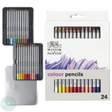 Coloured Pencil Sets - Winsor & Newton - STUDIO COLLECTION Tin - 24 Assorted