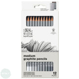 Sketching Set - Winsor & Newton - STUDIO COLLECTION - MEDIUM Graphite Pencil Tin Set x 12