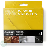 Acrylic Paint Set- Winsor & Newton - GALERIA -  Metallic - 5 x 60ml Tubes