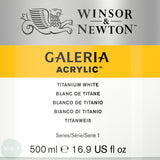 ACRYLIC PAINT - Winsor & Newton GALERIA - 500ml Pot - TITANIUM WHITE