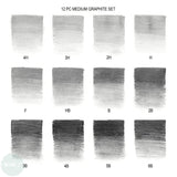Sketching Set - Winsor & Newton - STUDIO COLLECTION - MEDIUM Graphite Pencil Tin Set x 12