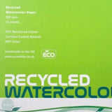 WATERCOLOUR PAPER PAD - Recycled 25% Cotton - 300gsm (140lb) - NOT Surface - A3 - Seawhite.