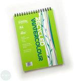 WATERCOLOUR PAPER PAD - Spiral bound - SEAWHITE - 25% Cotton RECYCLED - NOT Surface - 300gsm - A4