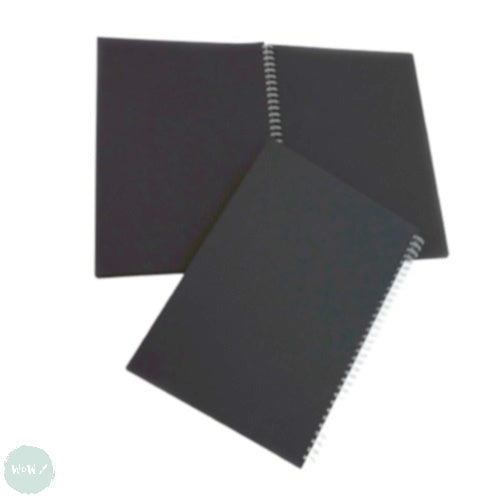 Hard Back Sketchbook SPIRAL Bound - BLACK PAPER - 140gsm - 50 sheets- A3 Portrait