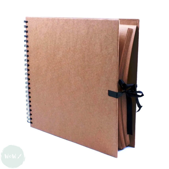 DISPLAY / WORK BOOK - Hardback Spiral bound - TIE UP - Kraft paper 170gsm - 300mm Square