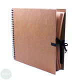 DISPLAY / WORK BOOK - Hardback Spiral bound - TIE UP - Kraft paper 170gsm - 300mm Square