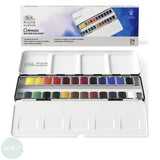 Watercolour Paint Sets - Winsor & Newton COTMAN - COMPLETE TRAVEL TIN - 24 x Half pans