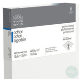 DEEP EDGE White Primed Stretched 100% Cotton Canvas – Winsor & Newton PROFESSIONAL -  40 x 40cm (Approx. 16 x 16”)