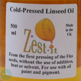 Oil Painting Oils- ZEST-IT - COLD PRESSED Linseed - 500ml