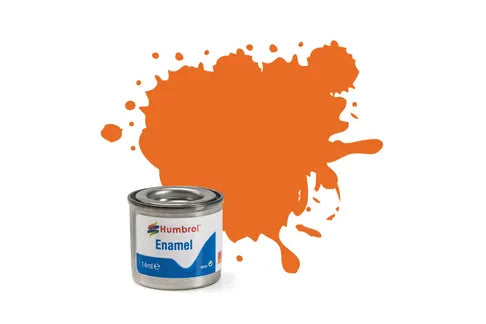 Hobby Paint - ENAMEL - Humbrol - GLOSS - 14ml Tinlet - 	018 ORANGE AA0196