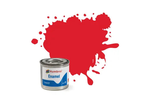Hobby Paint - ENAMEL - Humbrol - GLOSS - 14ml Tinlet - 	019 BRIGHT RED AA0206