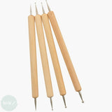 DOTTING SET - FOUR Double Ball Burnisher and Embossers