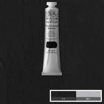 ACRYLIC PAINT - Winsor & Newton PROFESSIONAL - 200ml Tube -  Mars Black