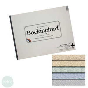 WATERCOLOUR PAPER PAD -Bockingford Tint 'RAINBOW' - 10 sheets - 5 assorted colours -300gsm NOT Surface - 28 x 38 cm