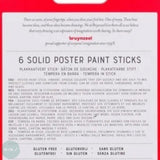 Gouache Set- BRUYNZEEL - Solid Poster Paint Sticks- 6 Assorted - BASIC COLOURS