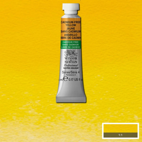 Watercolour 5ml Tube - Winsor & Newton Professional -  CADMIUM FREE Yellow