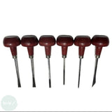 BLOCK / LINO PRINTING - CUTTING TOOL - DELUXE Wooden Mushroom Head Handles - 6 assorted set