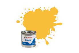 Hobby Paint - ENAMEL - Humbrol – MATT – 14ml Tinlet -	No 024 Trainer Yellow