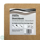 Hardback Spiral Bound Sketch book - DRAWING BOARD COVER - 160gsm White all-media paper - A4 Portrait