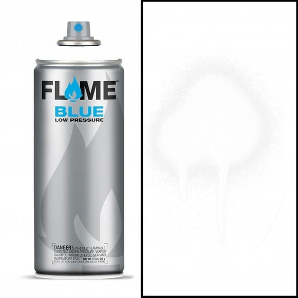 ACRYLIC PAINT - Spray Cans – 400ml -  BLUE FLAME - PURE WHITE