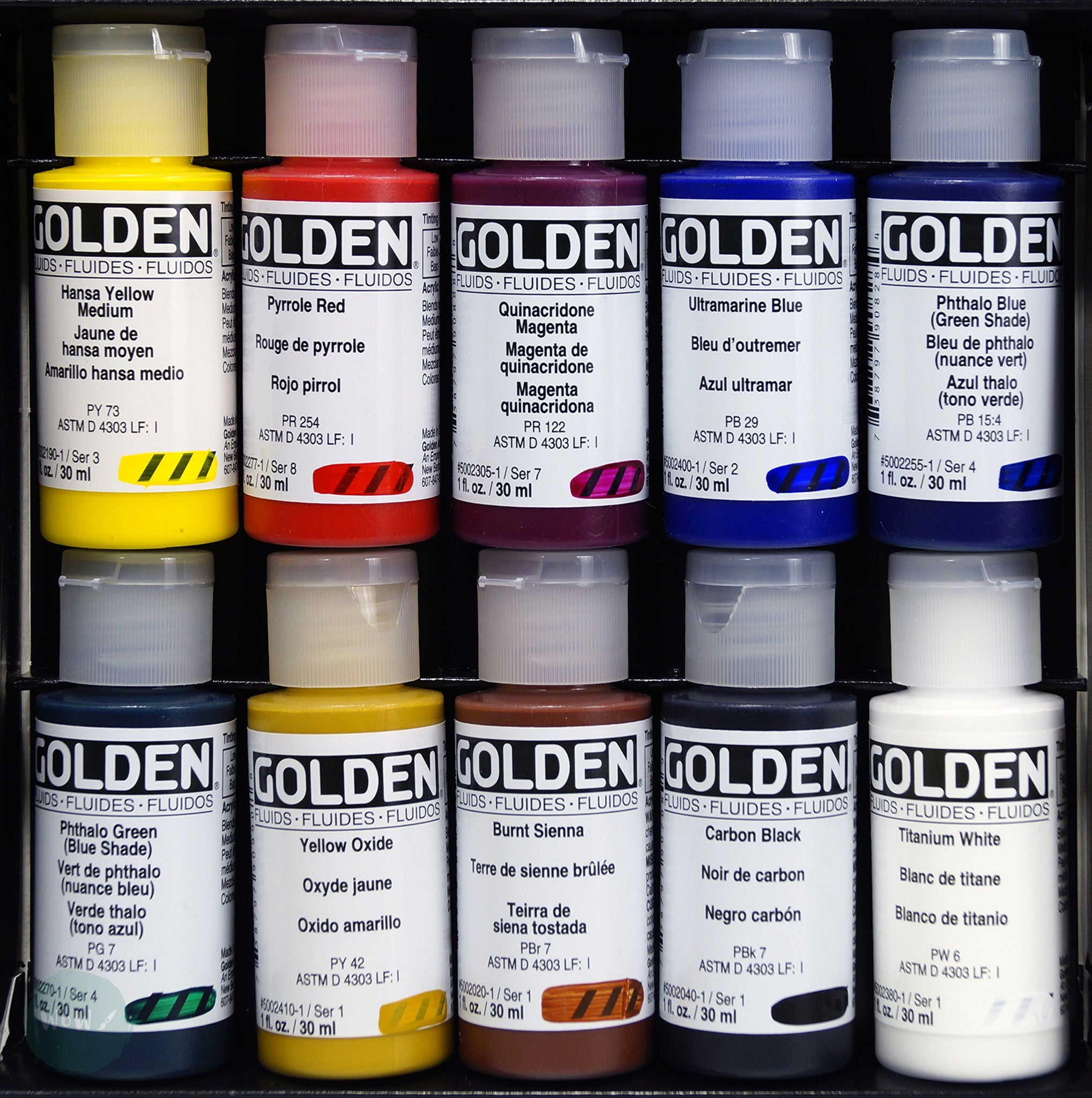 Golden : Fluid : Acrylic Paint : 30ml (1oz): Set of 10