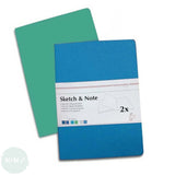 Softback Sketchbook - Hahnemuhle PACK OF 2 - Sketch & Note pads, 125 g/m² - A4 - BLUE BUNDLE - Delphinium/Menthe
