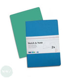 Softback Sketchbook - Hahnemuhle PACK OF 2 - Sketch & Note pads, 125 g/m² - A5 - BLUE BUNDLE - Delphinium/Menthe