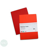 Softback Sketchbook - Hahnemuhle PACK OF 2 - Sketch & Note pads, 125 g/m² - A6 - RED BUNDLE - Cerise/Paprika