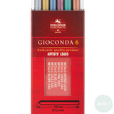 MECHANICAL CLUTCH PENCIL - 5.6mm - LEADS - Koh-i-noor Gioconda 6 x Assorted Metallic Leads