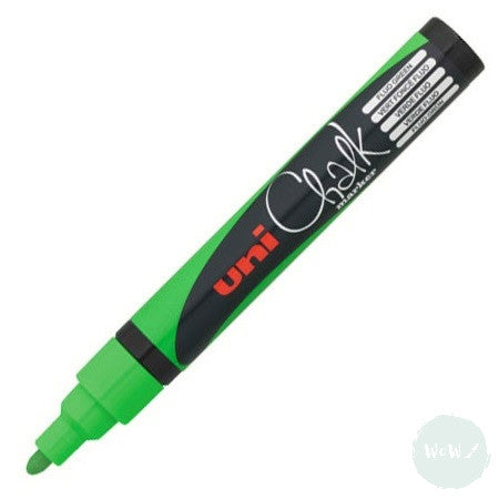 CHALK PAINT MARKERS - Uni POSCA – Medium Bullet Tip – PWE-5M - FLUORESCENT GREEN