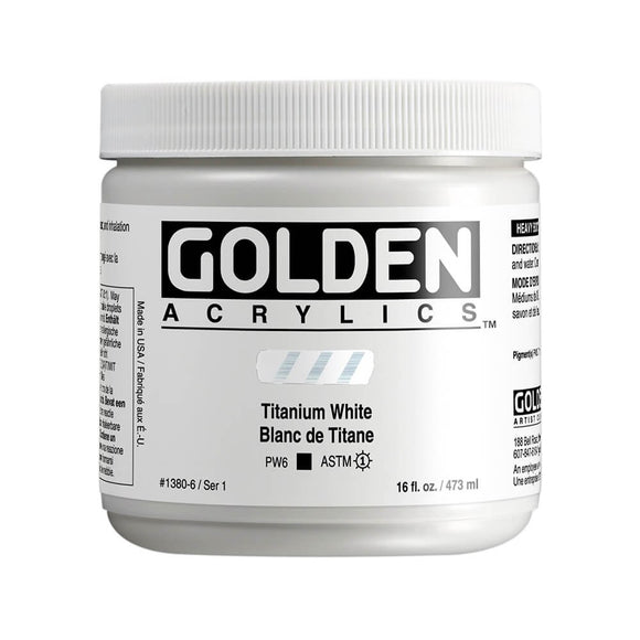 ARTISTS ACRYLIC PAINT - Golden HEAVY BODY -  473ml POT 	Titanium White  I