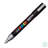 Paint Marker - POSCA – PC-5M -  SINGLE - Medium Bullet Tip -	SILVER