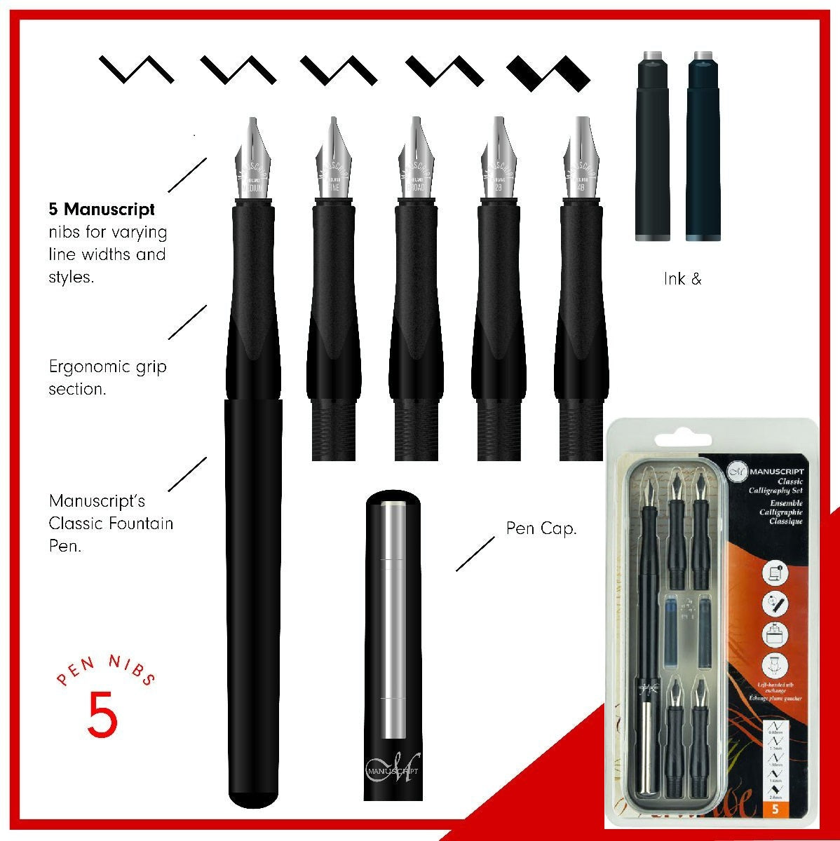Manuscript The Scribe Series Calligraphy Pen MC4300-Kaligrafi Seti-Manuscript-in