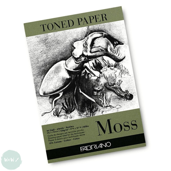 SKETCH / DRAWING PAPER PAD - Toned - Fabriano - MOSS - 120gsm - A4