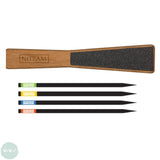 Compressed Charcoal Sketching Sticks - NITRAM Starter Kit - 4 Sticks & Sharpening Block