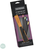 Compressed Charcoal Sketching Sticks - NITRAM Starter Kit - 4 Sticks & Sharpening Block