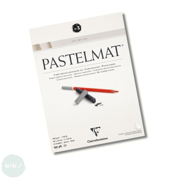 Clairefontaine PASTELMAT PAD 360gsm -  18 x 24 cm  - No. 3 - WHITE