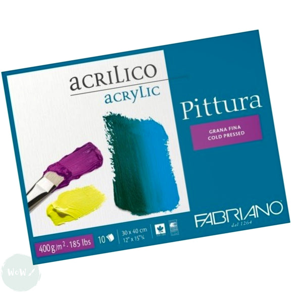 ACRYLIC PAPER PAD - Fabriano – PITTURA - Block - 400gsm – 30 x 40 cm