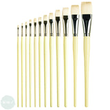 Pro Arte Series B Finest Quality Hogs Hair Brush - Long Flat - 6