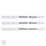 Gel Pen - SAKURA Gelly Roll - pack of 3 - WHITES - MEDIUM - 08 (0.4mm)