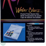 Watercolour Paint Sets - SAKYRA KOI -  12 Half Pan - POCKET FIELD SKETCH BOX with Waterbrush