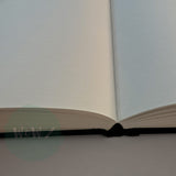 HARDBACK SKETCHBOOK - Square Bound - White Paper -  SQUARE & CHUNKY - Black Cloth Cover - 195mm - 90 sheets 140 gsm All-Media Cartridge