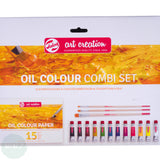 Oil Paint Set- Royal Talens ART CREATION –  Oil Combi Set  - 12 x 12ml Tubes, Brushes & Pad