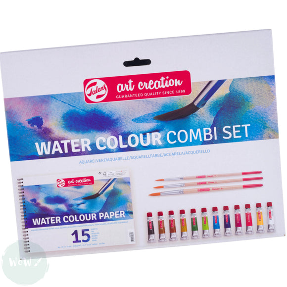 Watercolour Paint Sets - Royal Talens ART CREATION –  Watercolour Combi Set  - 12 x 12ml Tubes, Brushes & Pad