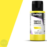 FABRIC PAINT - Vallejo - TEXTILE COLOR - 60ML - Lemon