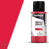 FABRIC PAINT - Vallejo - TEXTILE COLOR - 60ML - Vermillion