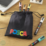 PAINT MARKER - POSCA - Set - 11  x PC-5M & 1 x PC-7M plus free pen pouch - PASTEL Colours