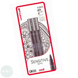 Fineliner Pigment Pen Set - Uni-ball UNI PIN - SEPIA 3 pens - 0.1, 0.5 & Brush