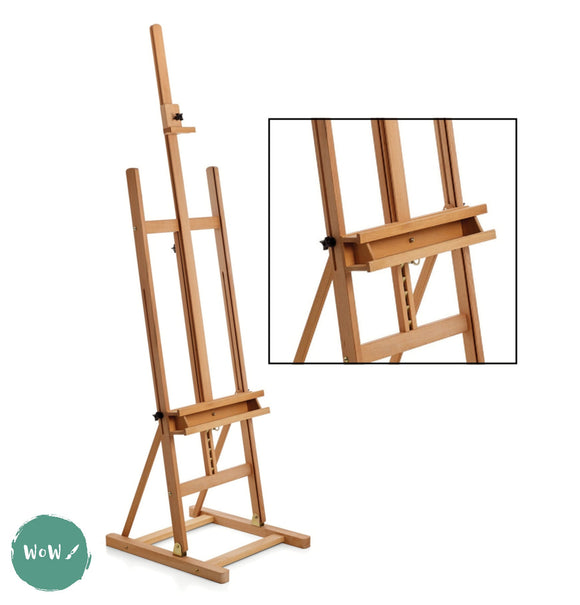 Studio Easel-  Adjustable BEECH WOOD H Frame - ASSEMBLED (Not available for delivery)